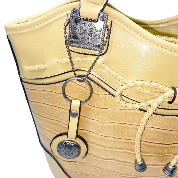 Beuno Yellow Faux Crocodile Shoulder Bag - Picture 9 of 16
